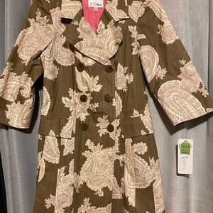 3 Sisters Brown and Cream Paisley Coat